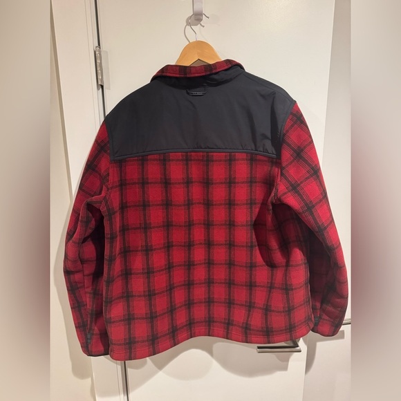 L.L. Bean Men’s XL Buffalo Plaid Red Black Sherpa Zip Up Jacket Size XL - Picture 6 of 7